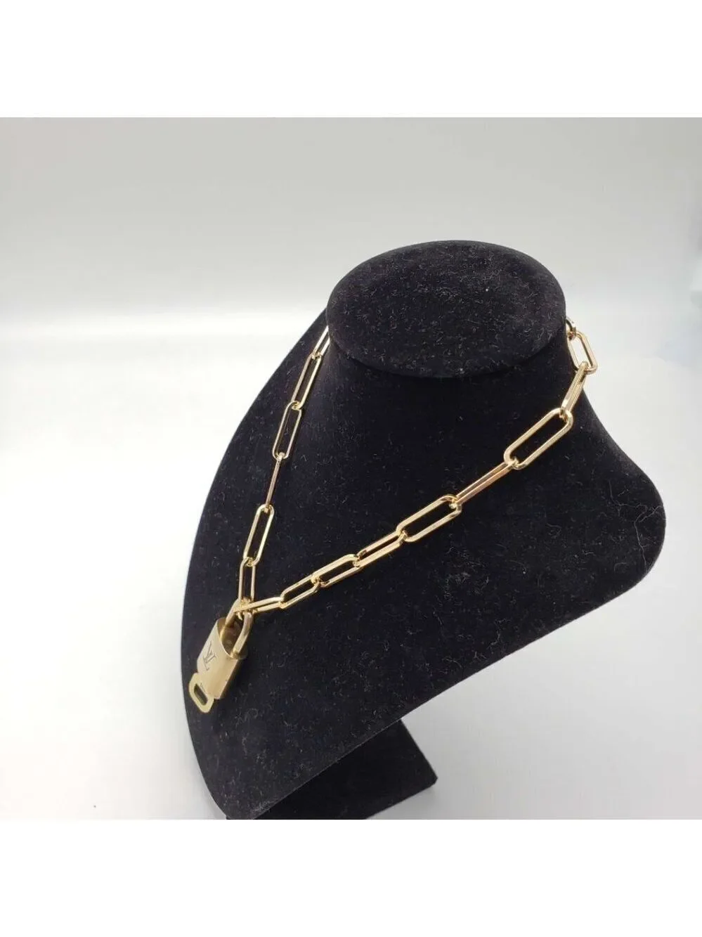 Authentic Louis Vuitton Lock & Key with Unbranded Gold Plated Chain Necklace